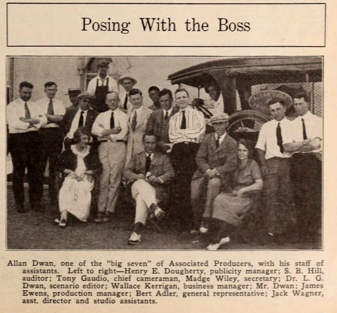 The Allan Dwan company in 1920.